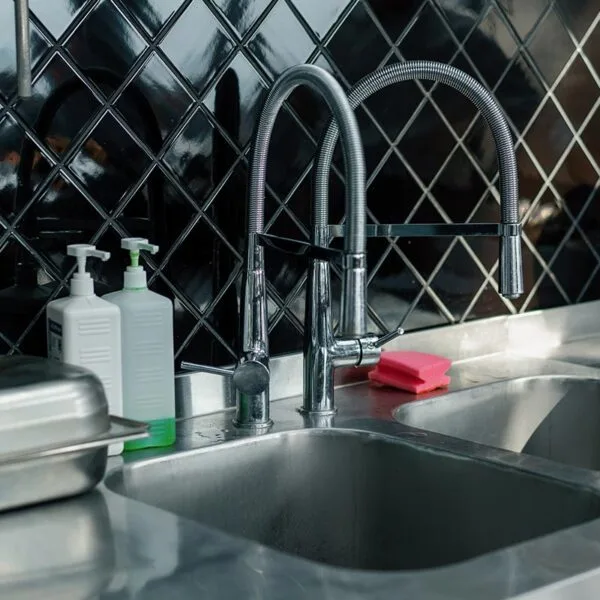 Waterproof aluminium kitchen cabinet installation suited to Malaysia's humid climate.