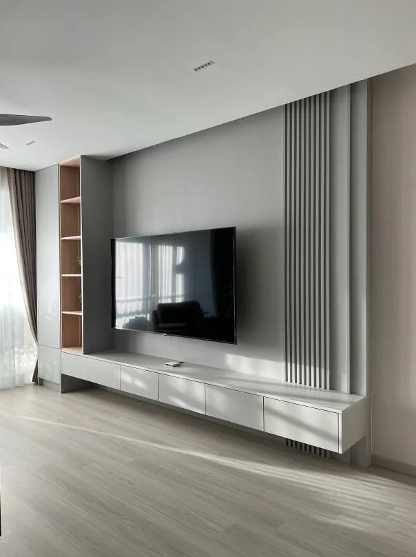 Built-in living room display cabinet